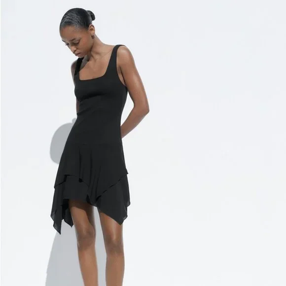 ZARA Contrast / Combo Dress – Size M (Ref 0085/314/800) – NWT 🖤 - Picture 1 of 12